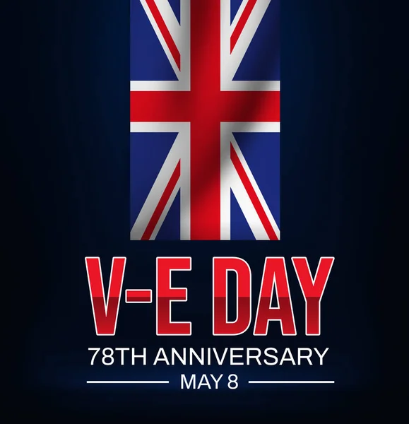 Victory Europe Day Background 78Th Anniversary Typography Waving Flag Upside — Stock Photo, Image