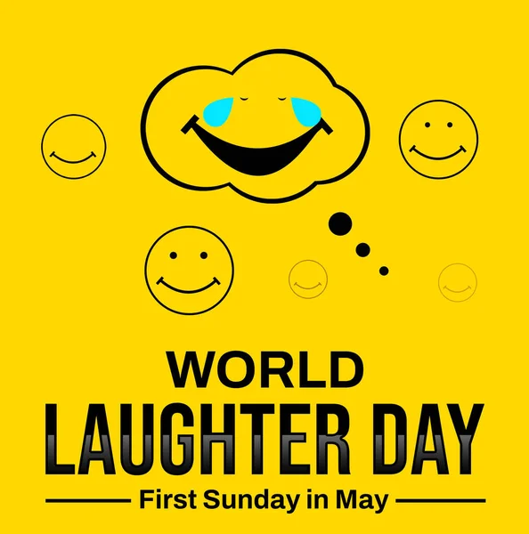 Światowy Dzień Śmiechu Tapeta Typografią Żółtym Tle Projekt Tła Dnia — Zdjęcie stockowe