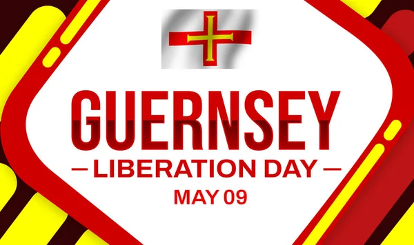 Guernsey Liberation Day Backdrop Design Waving Flag Colorful Design Typography — Stock Photo, Image