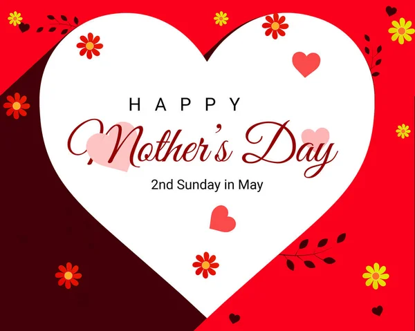 5月の第2日曜日は母の日 背景デザインとして祝われます 愛のシンボルとタイポグラフィの幸せな母の日の壁紙 — ストック写真