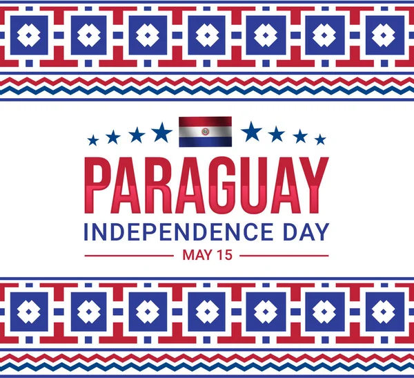 Paraguay Independence Day Design Dello Sfondo Con Tipografia Design Tradizionale — Foto Stock