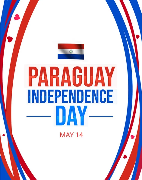Παραγουάη Ημέρα Ανεξαρτησίας Φόντο Κάθετο Σχήμα Κυματιστή Σημαία Και Τυπογραφία — Φωτογραφία Αρχείου