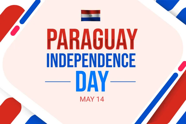 Paraguay Bağımsızlık Günü Duvar Kâğıdı Ortasında Bayrak Tipografi Sallanıyor — Stok fotoğraf