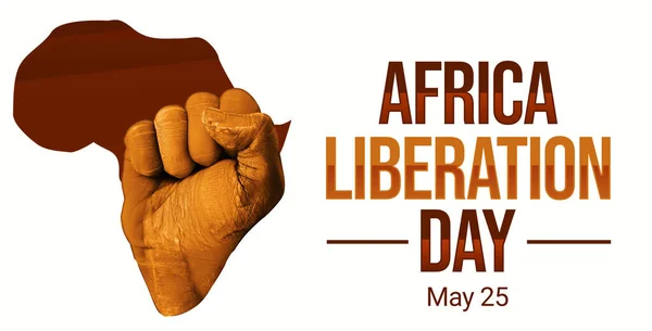 Αφρική Ημέρα Απελευθέρωσης Φόντο Μια Γροθιά Βγαίνει Από Χάρτη Και — Φωτογραφία Αρχείου