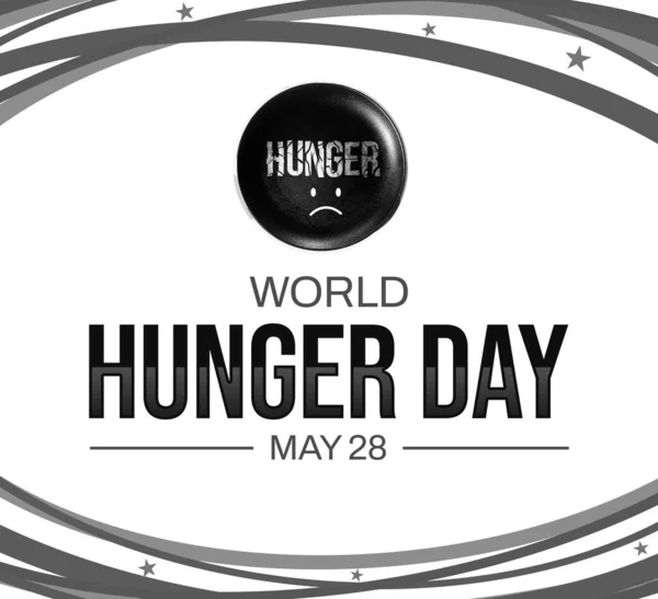 World Hunger Day Background Design Typography Black White Shapes — Stock Photo, Image