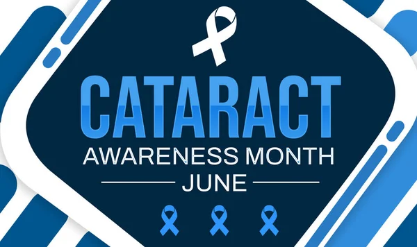 stock image Cataract Awareness Month wallpaper with blue theme concept and ribbon design. June is cataract awareness month