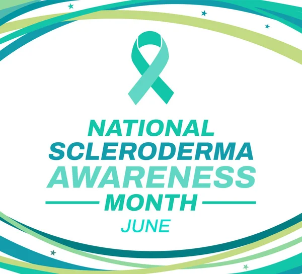 stock image National Scleroderma Awareness Month with ribbon and typography design