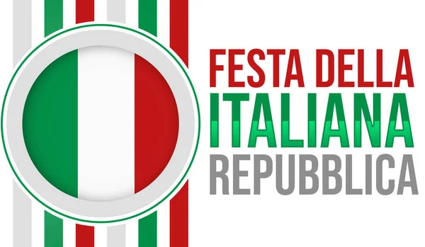 Talya Bayrağı Tipografisi Olan Festa Della Italiana Talya Cumhuriyet Günü — Stok fotoğraf