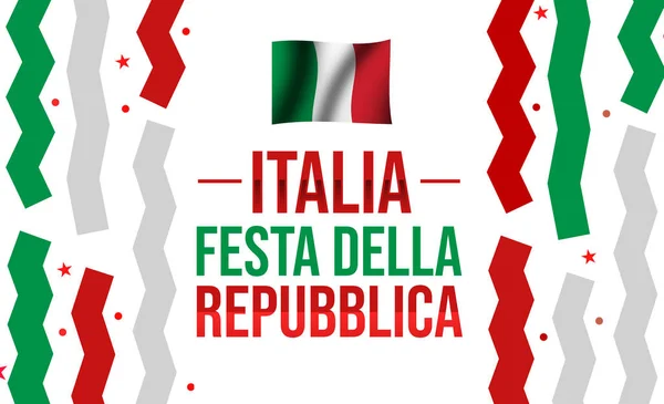 Typography Renkli Tasarımı Olan Italia Festa Della Talya Cumhuriyet Günü — Stok fotoğraf