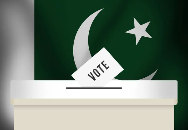 Eleições Paquistão Fundo Conceito Votação Com Uma Bandeira Acenando Caixa — Fotografia de Stock