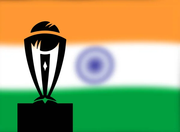 板球世界杯在印度的背景社论与挥动的旗帜和符号 世界杯的概念背景 — 图库照片