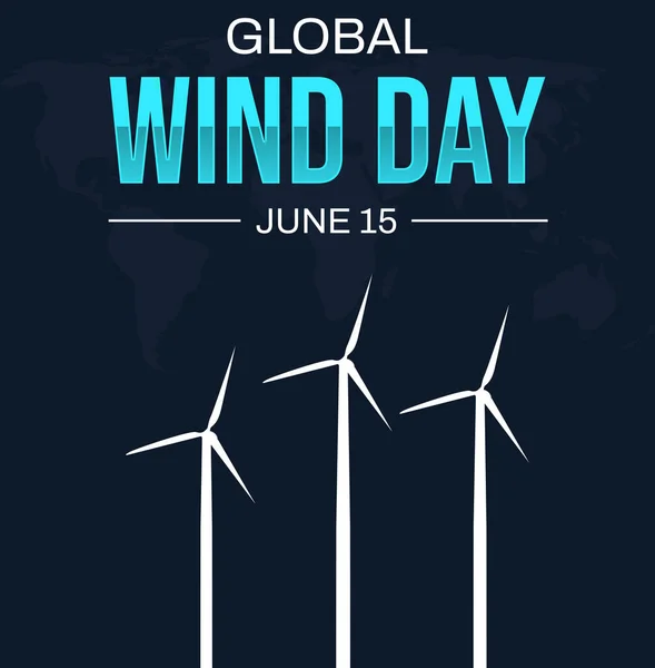 Global Wind Day Background Fans Typography Minimalist Backdrop June Celebrated — Stock Photo, Image