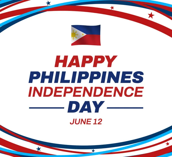 Fröhlicher Hintergrund Zum Philippinischen Unabhängigkeitstag Mit Wehenden Fahnen Und Farbenfroher — Stockfoto