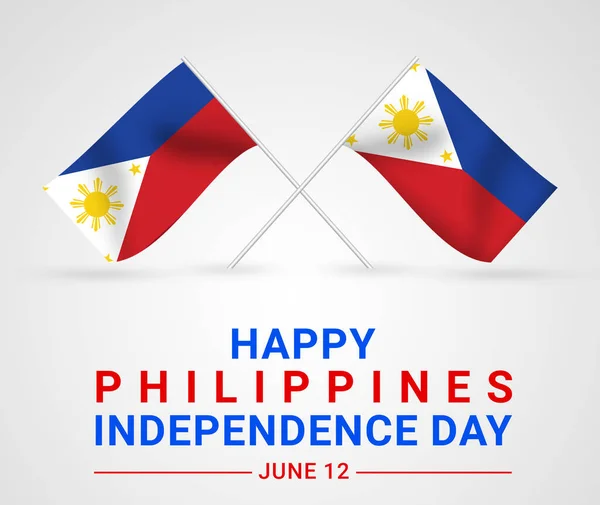 Filipinler Bağımsızlık Günü Nde Bayrak Tipografi Sallayan Duvar Kâğıdı Kutlu — Stok fotoğraf