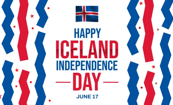 Islandia Independence Day Fondo Pantalla Con Bandera Ondeante Tipografía Colorida — Foto de Stock