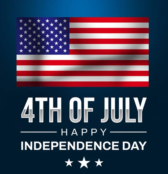 Juli Fröhlicher Unabhängigkeitstag Mit Schwenkender Amerikanischer Flagge Und Blauem Hintergrund — Stockfoto