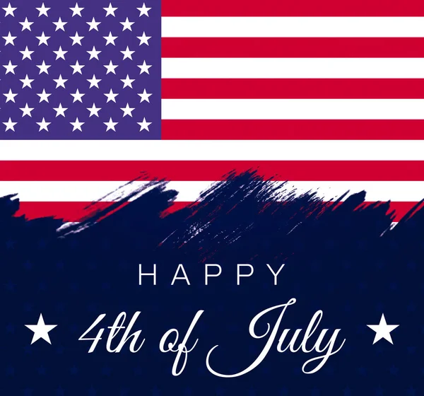 Hintergrund Zum Unabhängigkeitstag Juli Mit Amerikanischer Flagge Und Stilvollem Typografie — Stockfoto