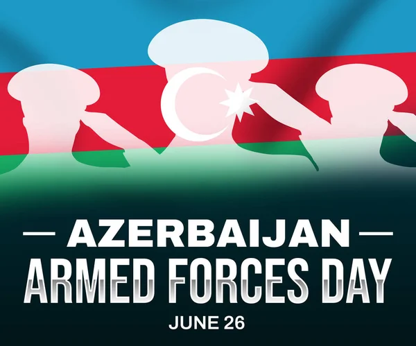 Αζερμπαϊτζάν Ένοπλες Δυνάμεις Ημέρα Ταπετσαρία Κυματίζει Σημαία Και Τυπογραφία Σχεδιασμός — Φωτογραφία Αρχείου