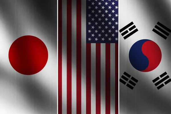 Ηνωμένες Πολιτείες Της Αμερικής Προσκάλεσε Την Ιαπωνία Και Νότια Κορέα — Φωτογραφία Αρχείου