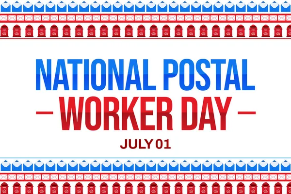 National Postal worker day background in traditional border style with colorful typography and shapes. Postal worker day backdrop