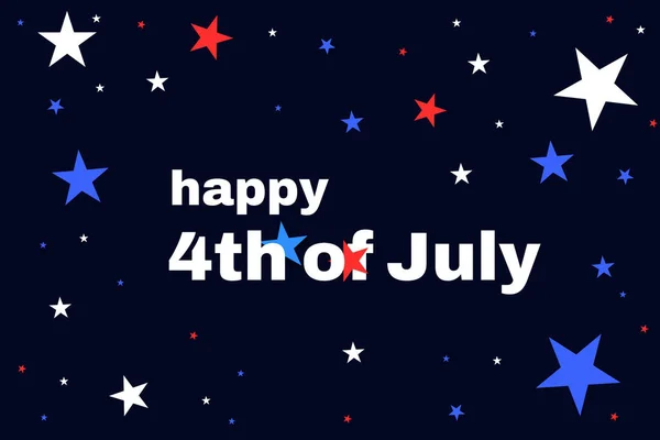 Happy 4Th July Patriotic Background Minimalist Stars Typography Center — Stock Photo, Image