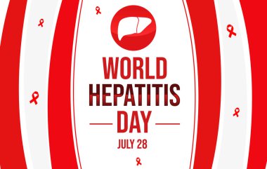 Minimalist şekillerde dizayn ve tipografi ile dünya hepatit günü arkaplanı