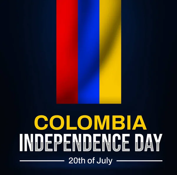 Colombia Independence Day Tapet Med Viftande Flagga Upp Och Ner — Stockfoto