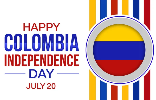 Χαρούμενη Κολομβία Ημέρα Ανεξαρτησίας Ταπετσαρία Σημαία Και Τυπογραφία Στο Πλάι — Φωτογραφία Αρχείου