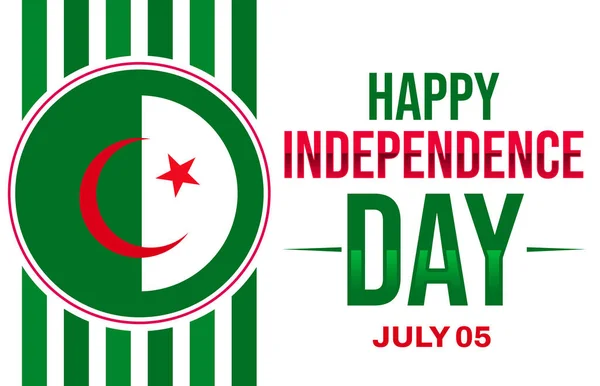 阿尔及利亚独立日墙纸与绿色和红色的设计与国旗的侧面 阿尔及利亚独立日快乐 — 图库照片