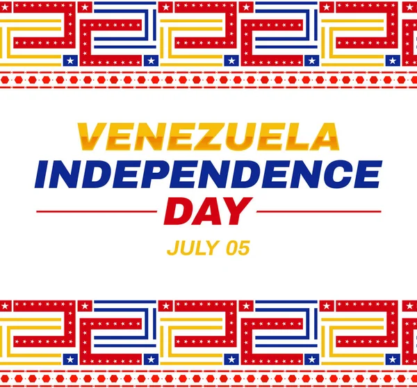 Venezuela Indipendenza Giorno Carta Parati Con Disegno Colorato Tipografia Centro — Foto Stock