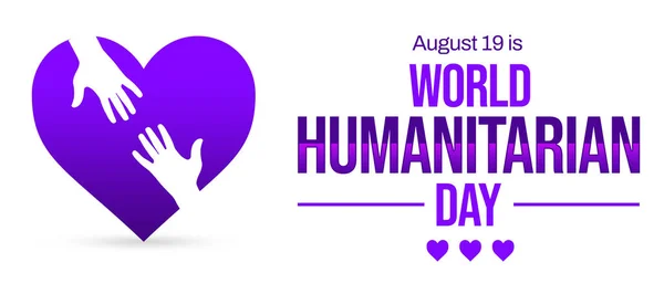 Agosto Dia Humanitário Mundial Design Fundo Com Coração Mãos Pano — Fotografia de Stock