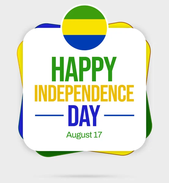 Gabun Independence Day Tapete Mit Flagge Und Farbenfroher Typografie Gabun — Stockfoto