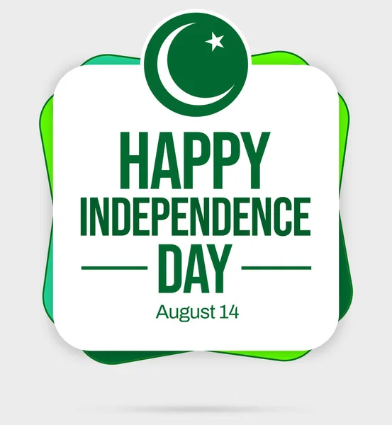Boldog Függetlenség Napját Pakisztáni Háttérrel Zászlóval Tipográfiával Dobozban Függetlenség Napja — Stock Fotó