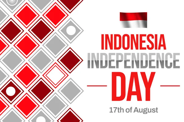 День Независимости Индонезии Дизайн Обоев Размахиванием Флагом Типографикой Ним — стоковое фото