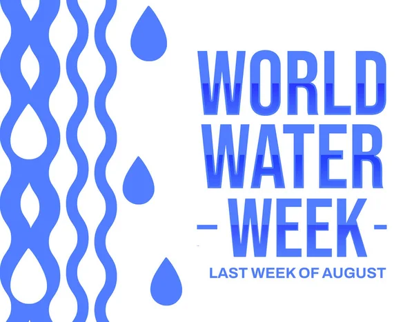 Last Week August Observed World Water Week Background Design Water — Stock Photo, Image