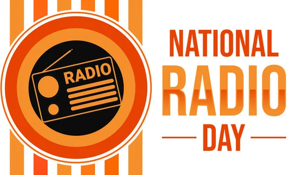 National Radio Day Wallpaper Mit Radio Und Typografie Der August — Stockfoto
