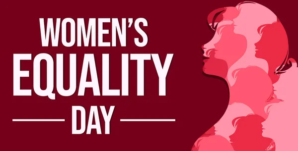 Women Equality Day Banner Design Red Backdrop White Typography — Stock Photo, Image