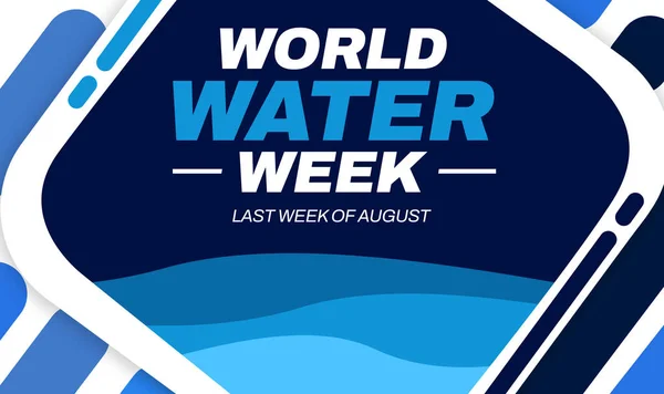 World Water Week Background Design Waves Water Blue Shapes Typography — Stock Photo, Image
