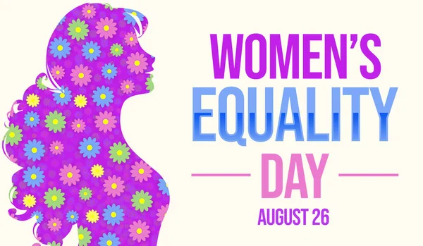 Women Equality Day Wallpaper Flowers Colorful Shapes Typography — Stock Photo, Image
