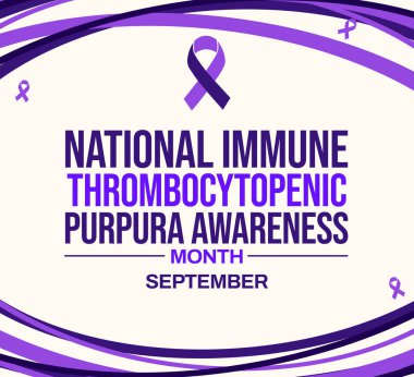 Eylül, Ulusal ITP Farkındalık Ayı, tipografi ve merkezde mor kurdele