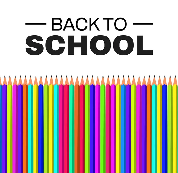 Voltar Escola Fundo Conceito Com Lápis Coloridos Tipografia Acima Dele — Fotografia de Stock