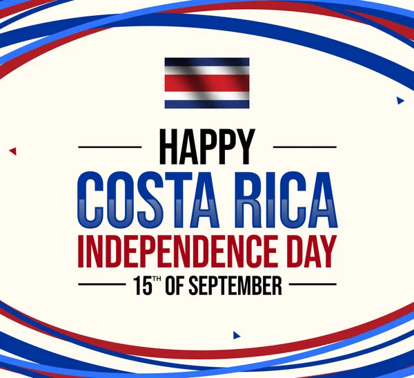 Mutlu Kosta Rika Bağımsızlık Günü Arkaplanı Dalgalı Bayrak Renkli Tasarım — Stok fotoğraf