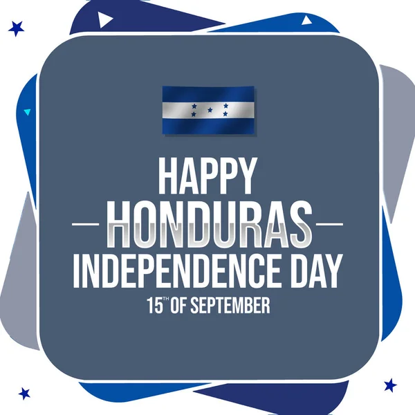 Felice Honduras Independence Day Sfondo Con Bandiera Sventolante Design Minimalista — Foto Stock