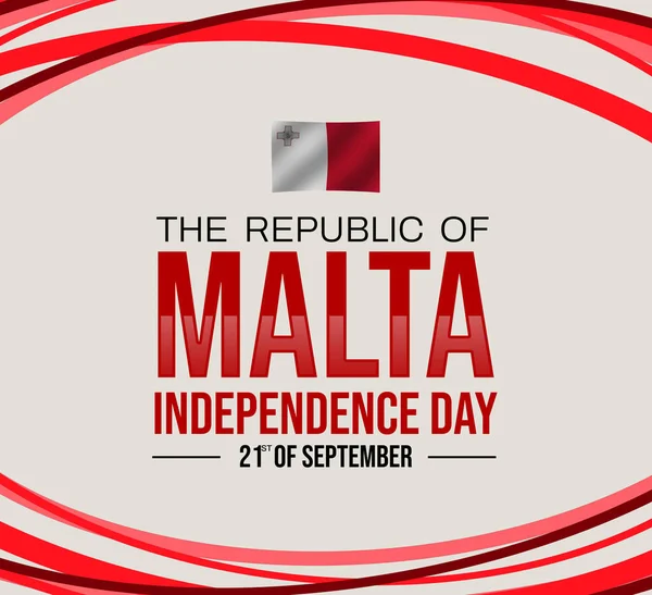 Málta Függetlenség Napja Tapéta Design Lengő Zászló Tipográfia Alatt Szeptember — Stock Fotó