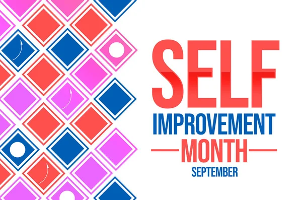 September is self improvement month, background design with typography and colorful shapes