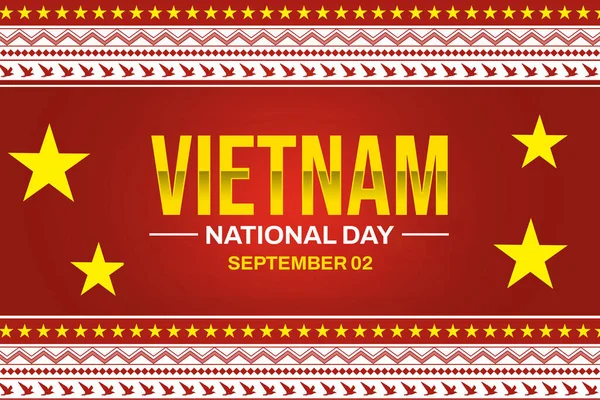 Βιετνάμ Εθνική Ημέρα Σχεδιασμό Φόντου Παραδοσιακό Στυλ Σύνορα Αστέρια Και — Φωτογραφία Αρχείου