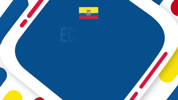 厄瓜多尔独立日背景4K动画与字体和设计形状 8月10日是厄瓜多尔独立日 — 图库视频影像