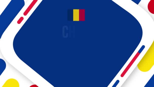 Papel Parede Chad Independence Day Com Bandeira Ondulada Animação Tipográfica — Vídeo de Stock