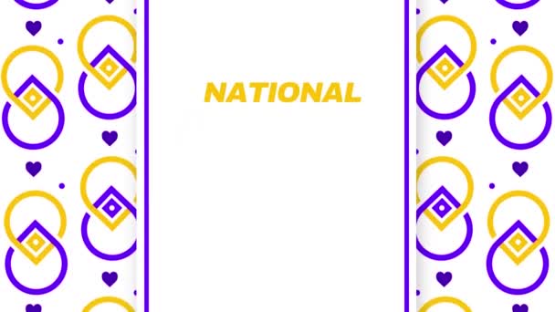 National Purple Heart Day Animation Bakgrund Design Patriotisk Lila Hjärta — Stockvideo