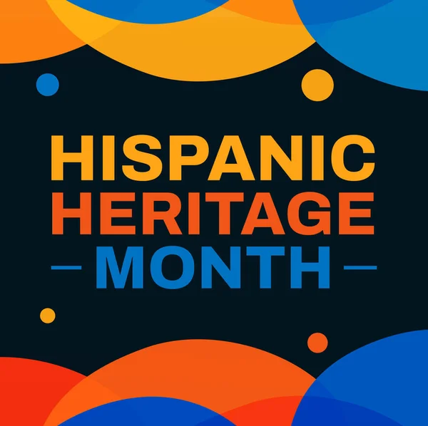 Hispanic Heritage Month colorful background design in colorful shapes and typography in the center. September is observed as hispanic heritage month, backdrop